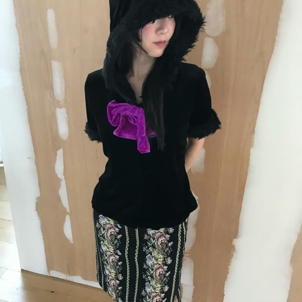 vintage velvet hood top