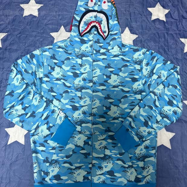 베이프 후드집업 블루