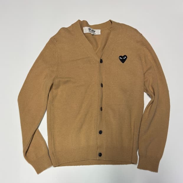 정품!! 여성 꼼데가르송 블랙와팬 베이지 가디건