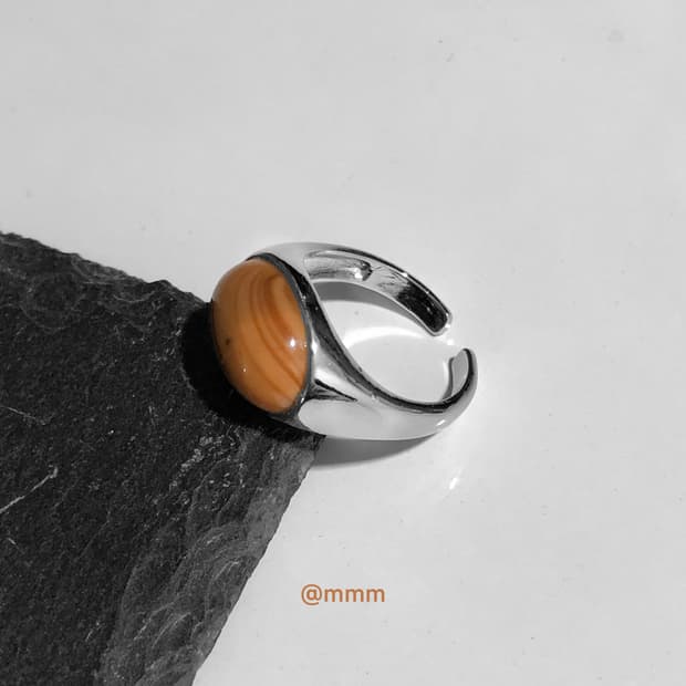 (Unisex) 머드원석 스톤 반지 오픈링