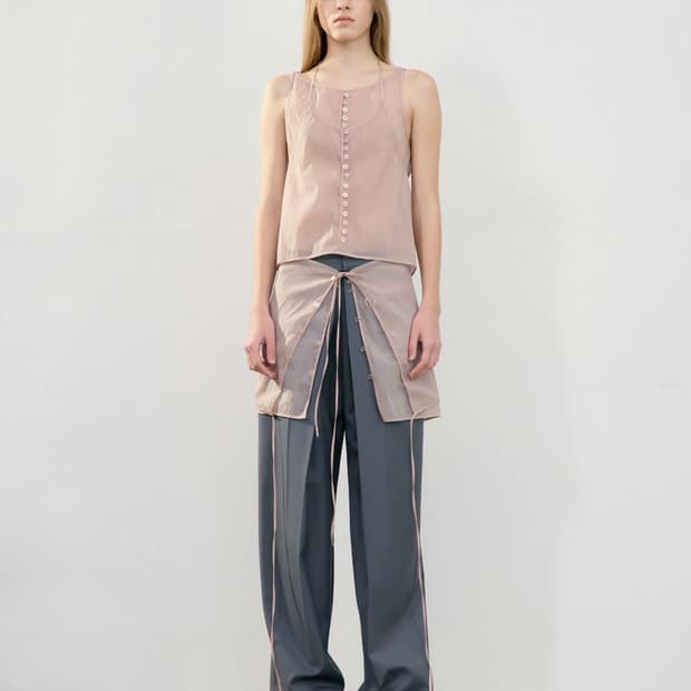 로우클래식 레이어드 블라우스 핑크s