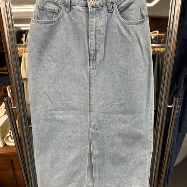 japanese vintage 연청 데님 롱스커트