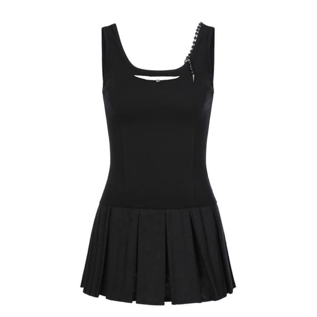 쇠아 Destroy Pleats Beads Dress