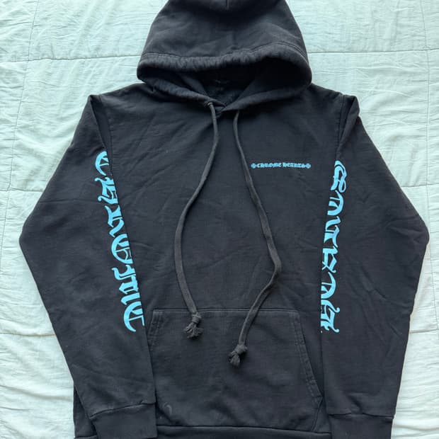 [XL] 크롬하츠 스크롤 로고 후드 하늘색 레터링