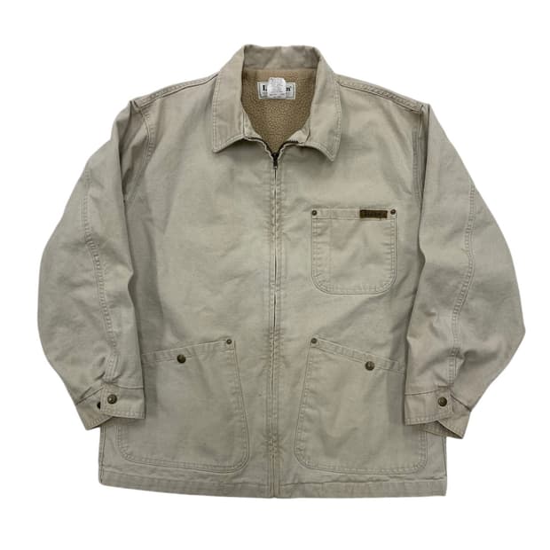 90‘s 엘엘빈 플리스 안감 캔버스 워크 자켓