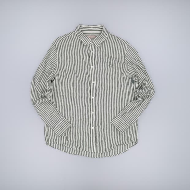 L 빈폴 스트라이프 린넨 셔츠 0420H1