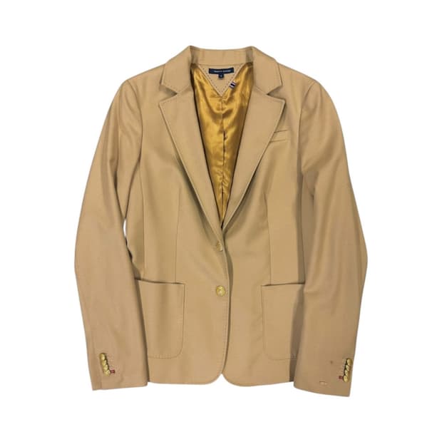 W- M) 타미힐피거 로로피아나 울 캐시미어 베이지 금장 블레이저 OB-