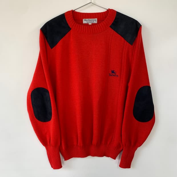 버버리 레드 울 니트