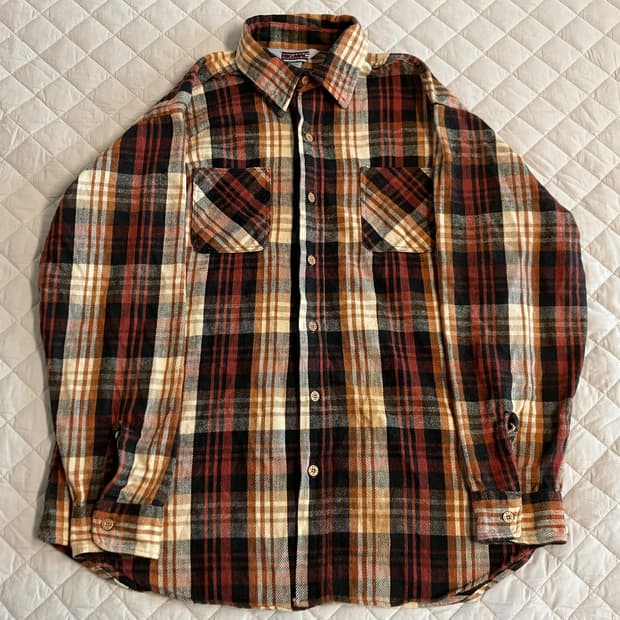 USA 빈티지 90s BIG MAC 빅맥 체크셔츠 XL 워크웨어 아메카지