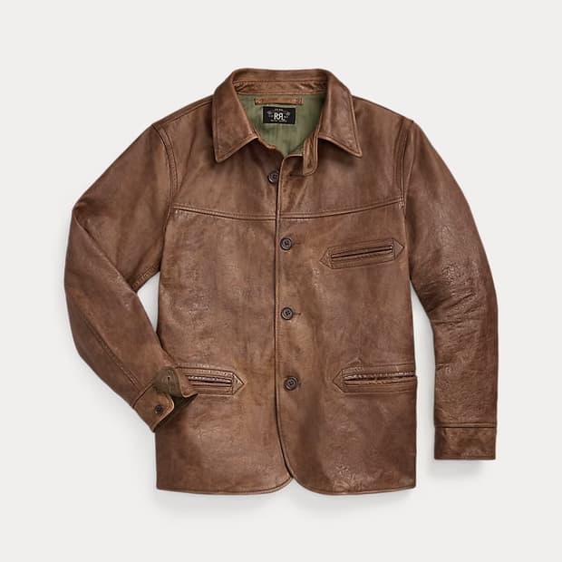 RRL 레더 카 코트