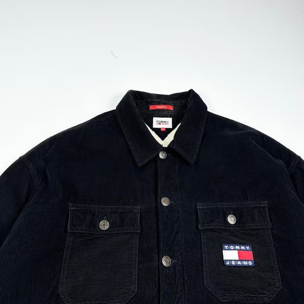 타미힐피거 플래그 코듀로이 양털 흑청 자켓 (XXL)