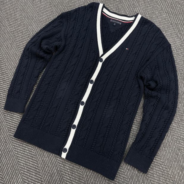 타미힐피거 가디건 네이비