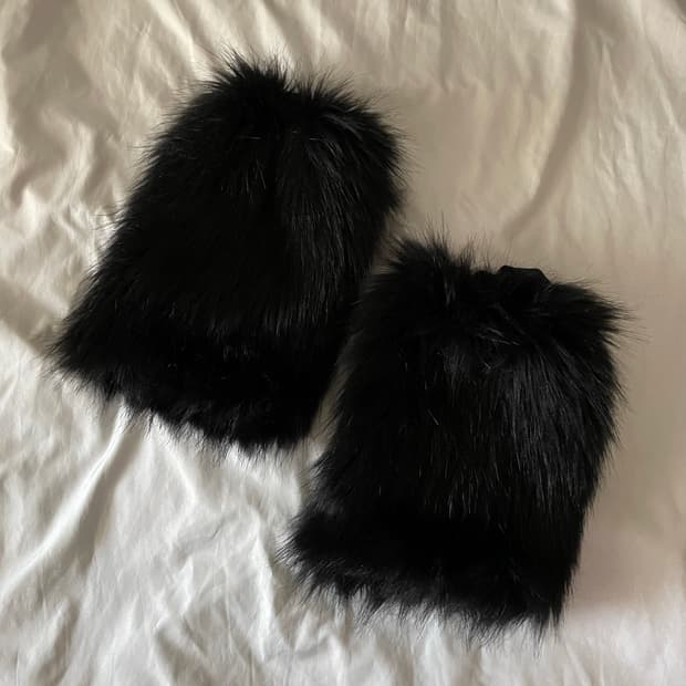 빈티지 y2k 갸루 퍼 레그워머 하라주쿠