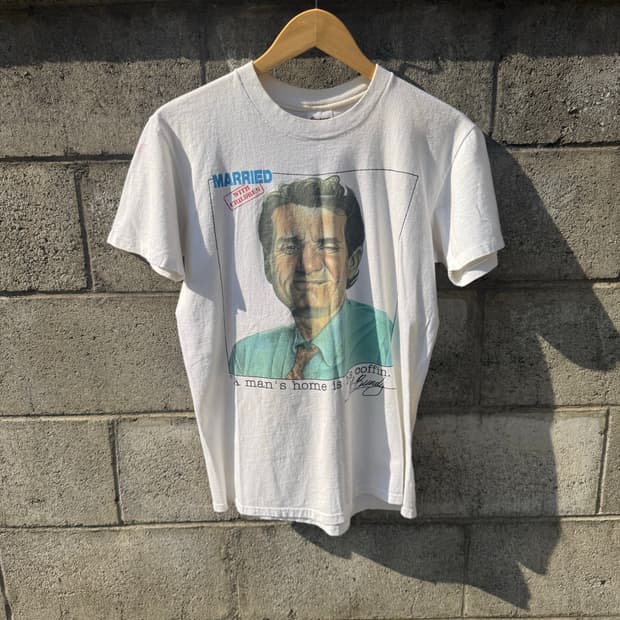 80s tedman 빈티지 알 번디 프린팅 싱글스티치 반팔 티셔츠