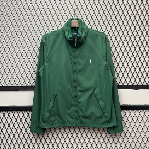 00s 폴로 랄프로렌 해링턴 자켓 안감 플리스 디테일 딥그린