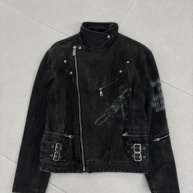 in the attic 데님 라이더 자켓