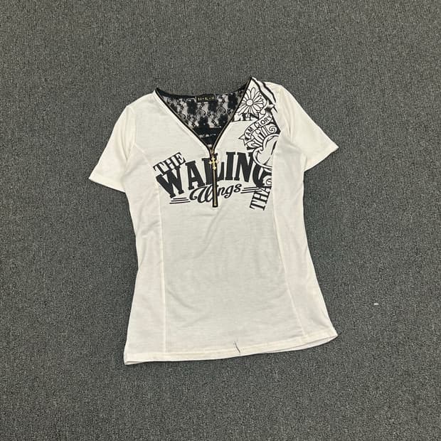 M)M.K.R vintage 여성 펑크 y2k 레이어드 반팔