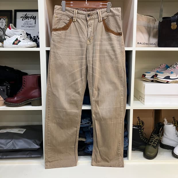 에드윈 웨스턴 베이지 워싱 코튼 팬츠 32