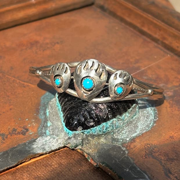 Bear Claw Turquoise 925Silver Bangle