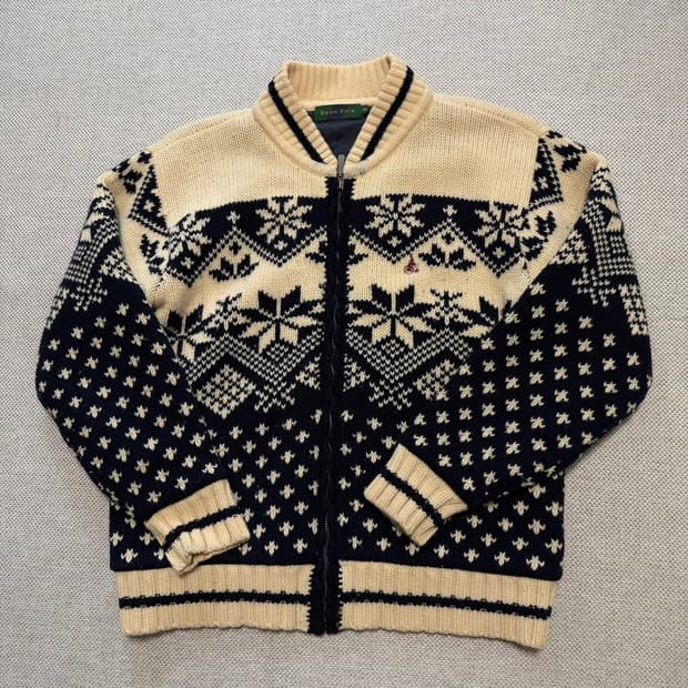 빈폴 패턴 니트 집업 자켓