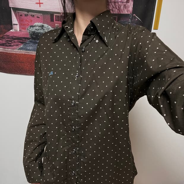 Mint chocolate Burberry polka dot shirt