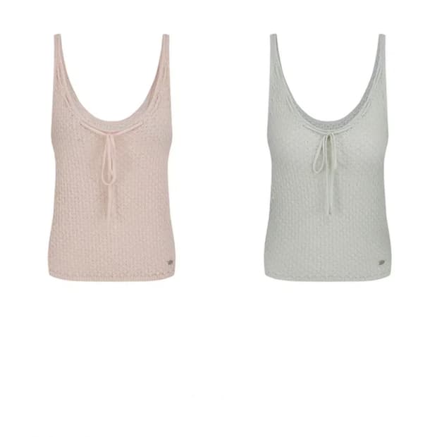 라벨르블랑 리본 니트 탑