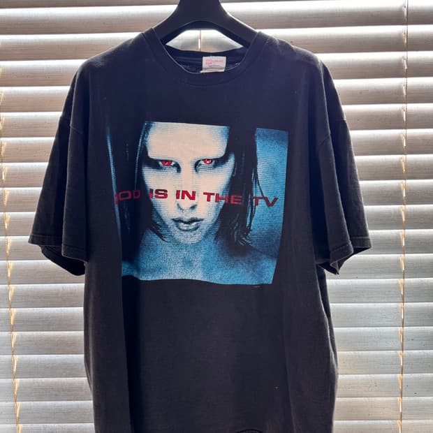 [XL] 90s 마릴린 맨슨 God is in the TV 밴드티