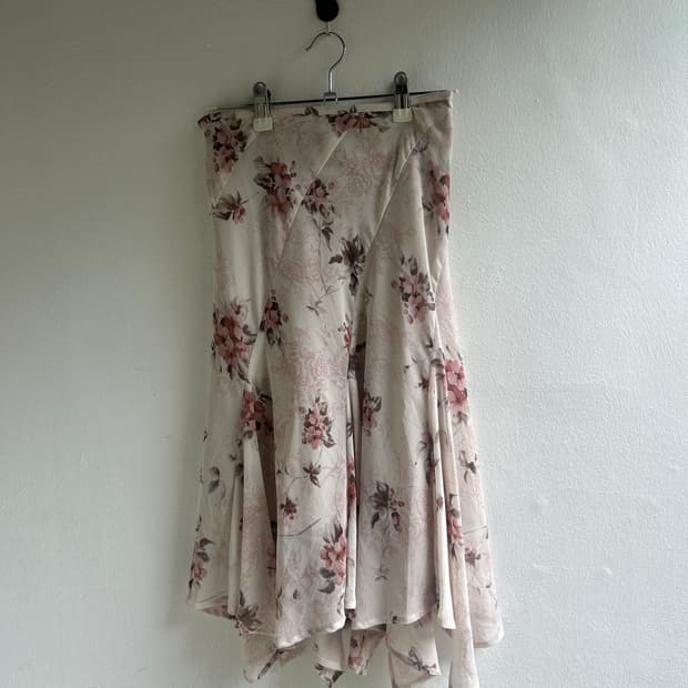 플라워 미디스커트 