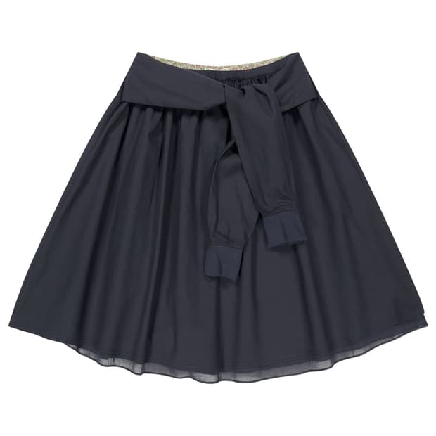 COYSEIO STRAP SHIRRING SKIRT NAVY