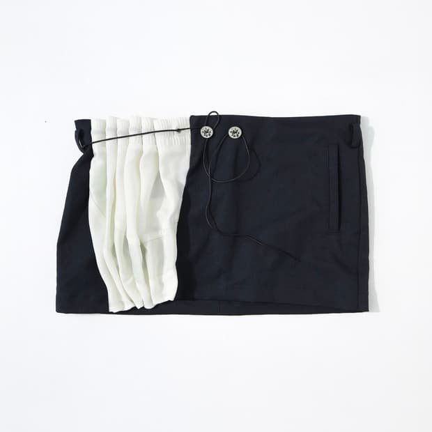 [새상품] 울리카상투스 커튼 미니스커트 네이비, curtain mini