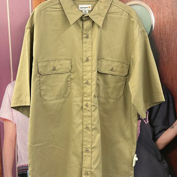 CARHARTT 칼하트 베이지 포켓반팔셔츠