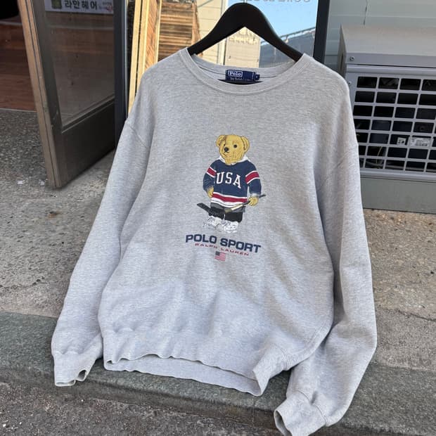 90s 폴로랄프로렌 하키베어 스웻셔츠 