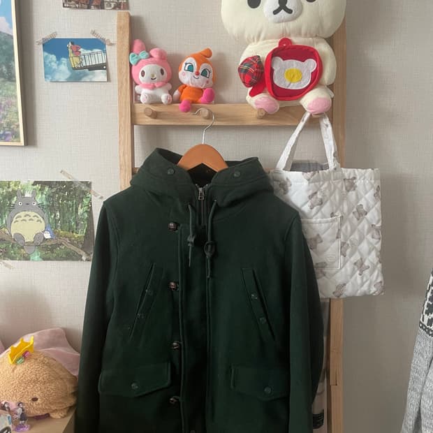 모리걸 빈티지 말차 후드 울코트 🌿💚