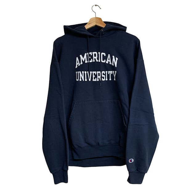 00s 챔피온 아메리칸 대학교 네이비 기모 후드티 XL