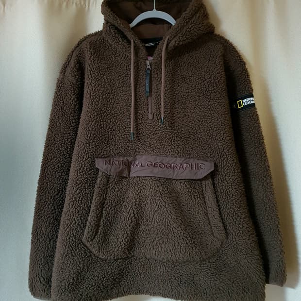 내셔널지오그래픽 뽀글이 후리스 아노락 자켓 100