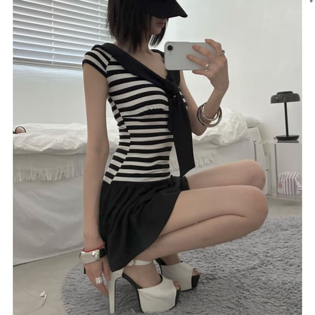 엔젤넘버555 Midnight Sailor Girl Dress