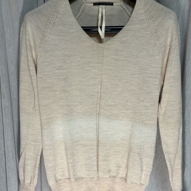 the viridi-anne 스트라이프 브이넥 니트 아이보리