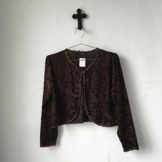 Velvet ornament pattern cardigan