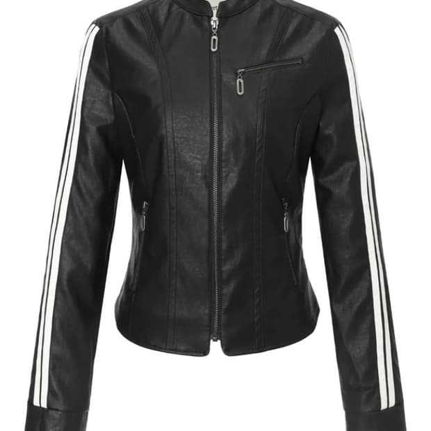 쓰리타임즈 racer leather jacket