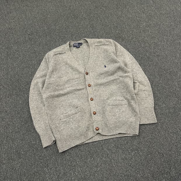 L) 폴로 랄프로렌 그레이 울 버튼 가디건 