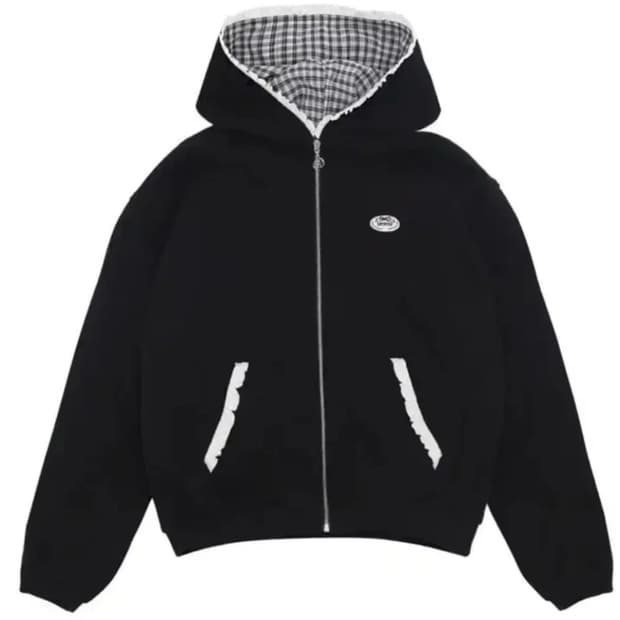 드라이로즈 빅리본 후드집업 블랙 