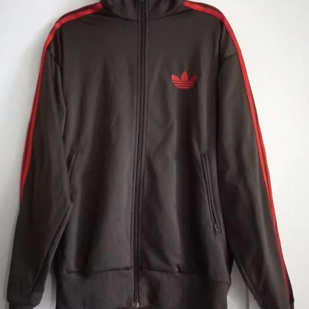 아디다스 파이어버드 브라운 오렌지 트랙탑 저지 져지집업 100/L