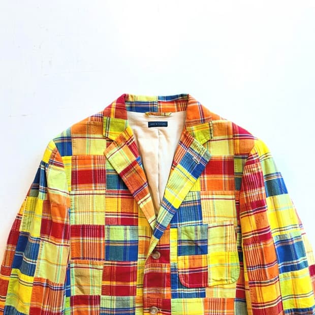 90s 폴로 랄프로렌 패치워크 마드라스 블레이저