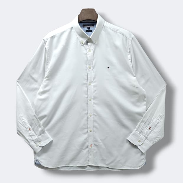 [2XL] 타미힐피거 화이트 코튼 뉴욕핏 긴팔셔츠