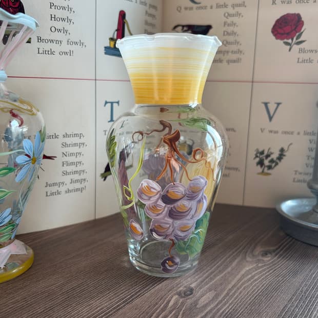 핸드페인티드 미국 빈티지 화병 오브제 