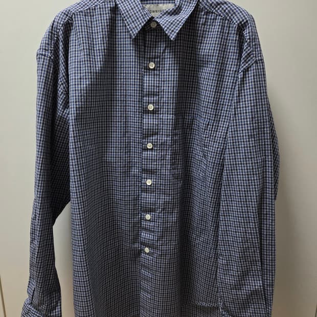 브라운야드 스테디 셔츠  블루체크