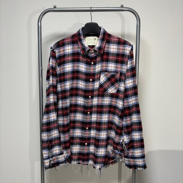 L) R13 알써티 슈레디드 심 셔츠