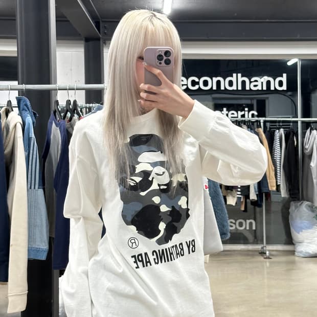 베이프 바이 베이싱 에이프 시티 카모 헤드 롱슬리브