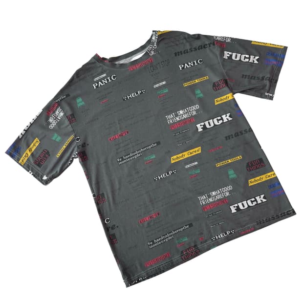 사이버 펑크 그래픽 디스토피아 티셔츠