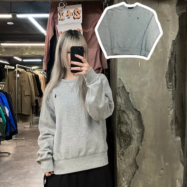 폴로 랄프로렌 기모 맨투맨 그레이 L #csz2930